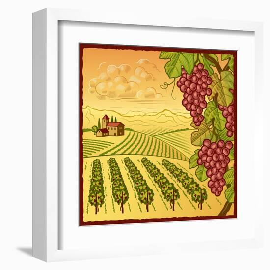 Vineyard Landscape-Oleg Iatsun-Framed Art Print