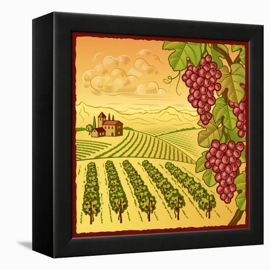 Vineyard Landscape-Oleg Iatsun-Framed Stretched Canvas