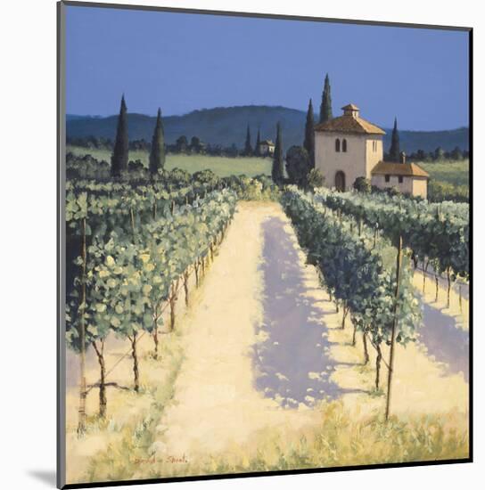 Vineyard Shadows-David Short-Mounted Giclee Print