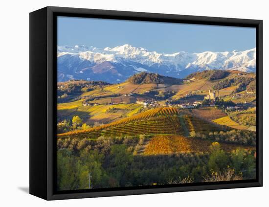 Vineyards and Castle, Grinzane Cavour, Cuneo District, Langhe-Peter Adams-Framed Premier Image Canvas