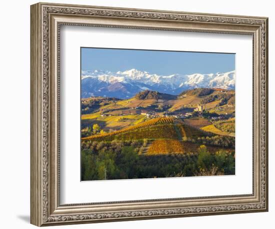 Vineyards and Castle, Grinzane Cavour, Cuneo District, Langhe-Peter Adams-Framed Photographic Print