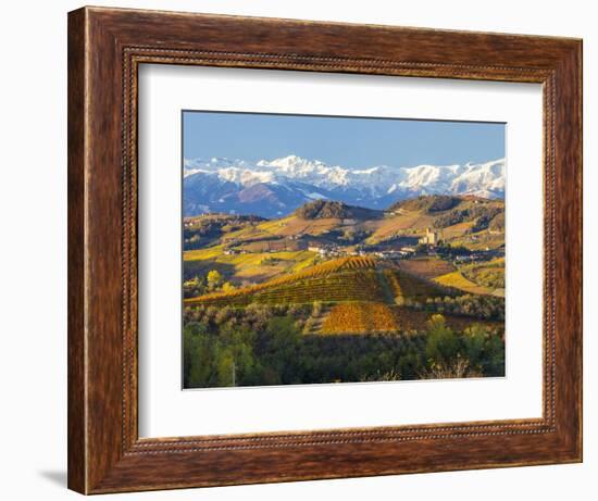 Vineyards and Castle, Grinzane Cavour, Cuneo District, Langhe-Peter Adams-Framed Photographic Print