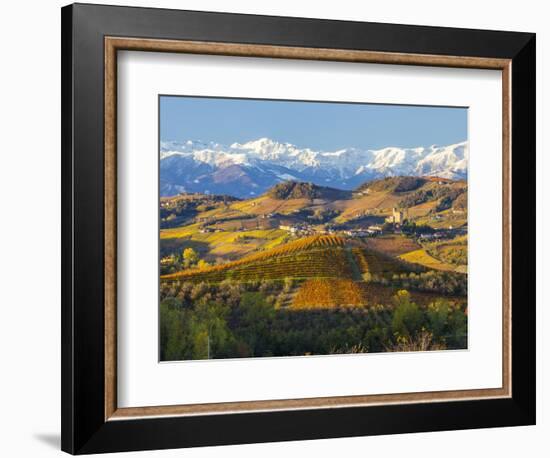 Vineyards and Castle, Grinzane Cavour, Cuneo District, Langhe-Peter Adams-Framed Photographic Print