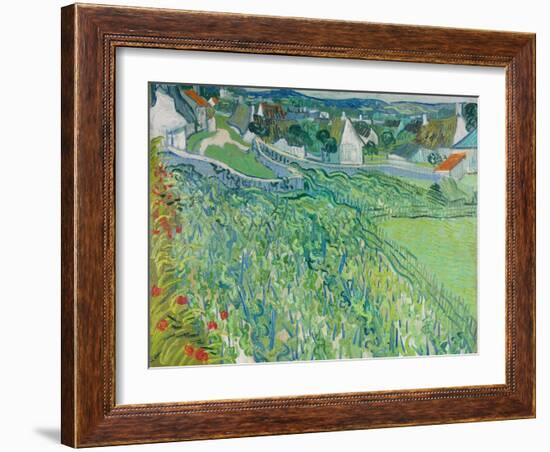 Vineyards at Auvers, June 1890-Vincent van Gogh-Framed Premium Giclee Print