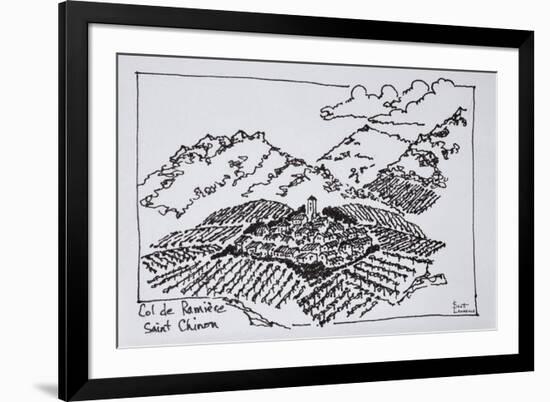 Vineyards in the Col de la Ramiere, Saint-Chinian, Languedoc region, Southern France-Richard Lawrence-Framed Premium Photographic Print