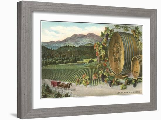 Vineyards, Los Olivos-null-Framed Art Print