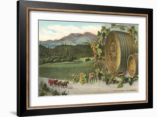 Vineyards, Los Olivos-null-Framed Art Print
