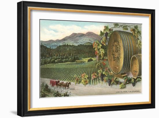 Vineyards, Los Olivos-null-Framed Art Print