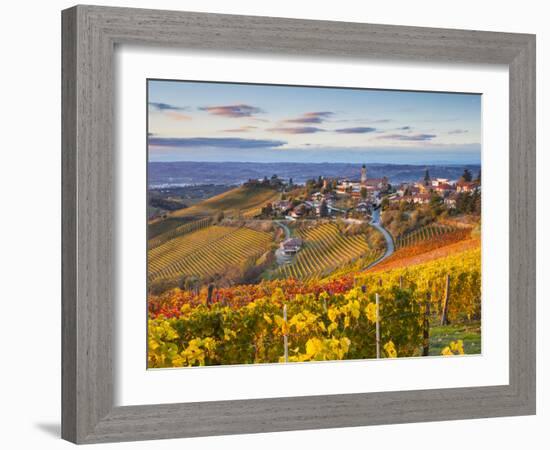 Vineyards, Treiso, Nr Alba, Langhe, Piedmont (or Piemonte or Piedmonte), Italy-Peter Adams-Framed Photographic Print