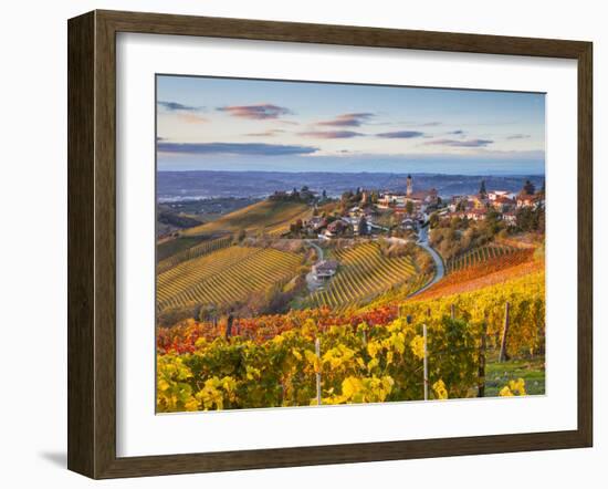 Vineyards, Treiso, Nr Alba, Langhe, Piedmont (or Piemonte or Piedmonte), Italy-Peter Adams-Framed Photographic Print