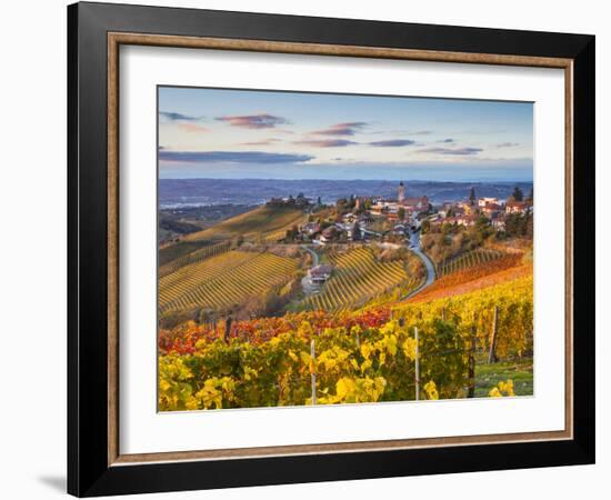 Vineyards, Treiso, Nr Alba, Langhe, Piedmont (or Piemonte or Piedmonte), Italy-Peter Adams-Framed Photographic Print