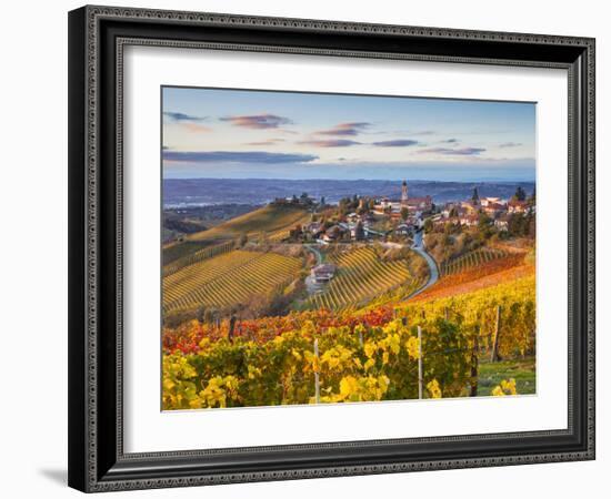 Vineyards, Treiso, Nr Alba, Langhe, Piedmont (or Piemonte or Piedmonte), Italy-Peter Adams-Framed Photographic Print