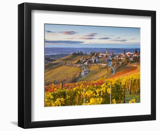 Vineyards, Treiso, Nr Alba, Langhe, Piedmont (or Piemonte or Piedmonte), Italy-Peter Adams-Framed Photographic Print