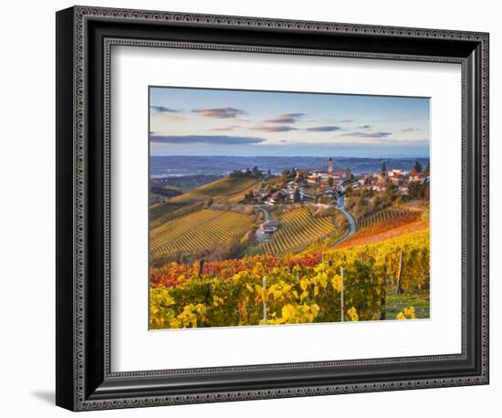 Vineyards, Treiso, Nr Alba, Langhe, Piedmont (or Piemonte or Piedmonte), Italy-Peter Adams-Framed Photographic Print