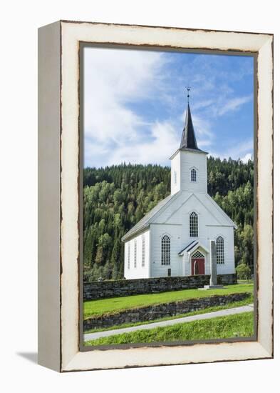 Vinje Church with Red Door and Forest of Trees, Vinje, Norway-Bill Bachmann-Framed Premier Image Canvas