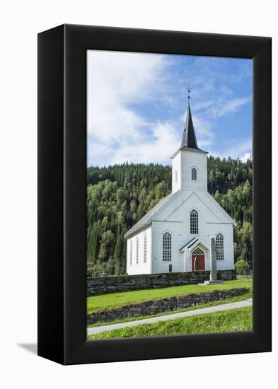 Vinje Church with Red Door and Forest of Trees, Vinje, Norway-Bill Bachmann-Framed Premier Image Canvas