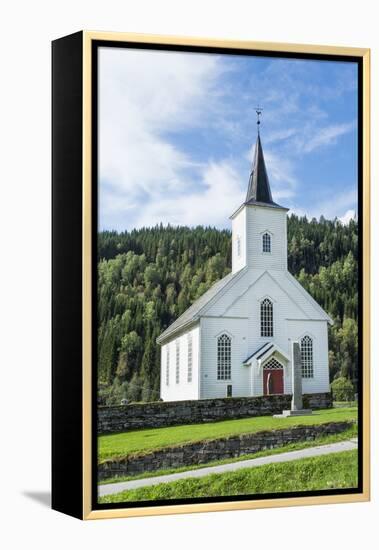 Vinje Church with Red Door and Forest of Trees, Vinje, Norway-Bill Bachmann-Framed Premier Image Canvas