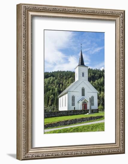 Vinje Church with Red Door and Forest of Trees, Vinje, Norway-Bill Bachmann-Framed Photographic Print