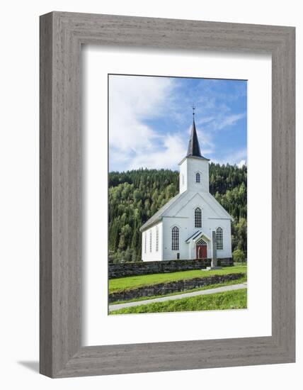 Vinje Church with Red Door and Forest of Trees, Vinje, Norway-Bill Bachmann-Framed Photographic Print