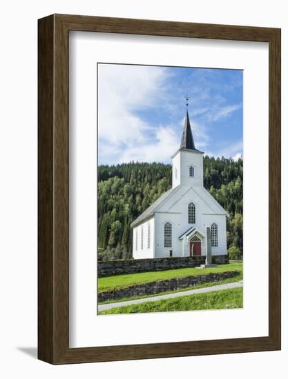 Vinje Church with Red Door and Forest of Trees, Vinje, Norway-Bill Bachmann-Framed Photographic Print