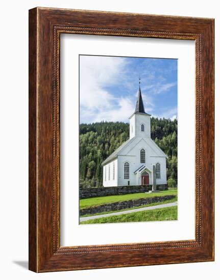 Vinje Church with Red Door and Forest of Trees, Vinje, Norway-Bill Bachmann-Framed Photographic Print