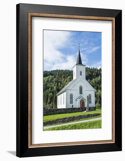 Vinje Church with Red Door and Forest of Trees, Vinje, Norway-Bill Bachmann-Framed Photographic Print