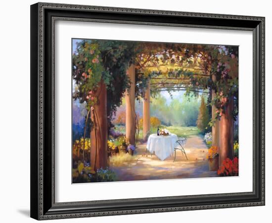 Vino al Fresco-Carolyne Hawley-Framed Art Print