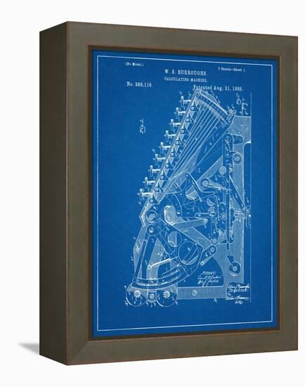 Vintage 1888 Calculator Patent-null-Framed Stretched Canvas