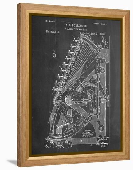 Vintage 1888 Calculator Patent-null-Framed Stretched Canvas