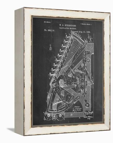 Vintage 1888 Calculator Patent-null-Framed Stretched Canvas