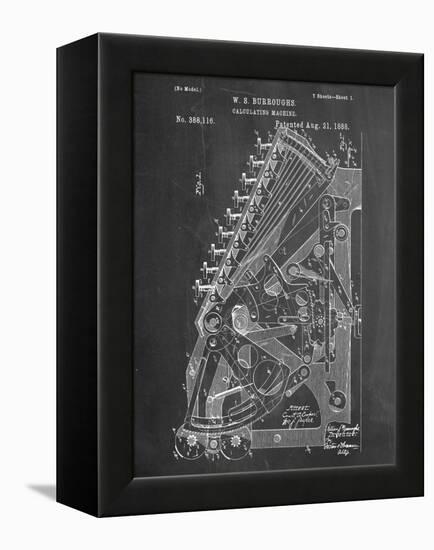 Vintage 1888 Calculator Patent-null-Framed Stretched Canvas