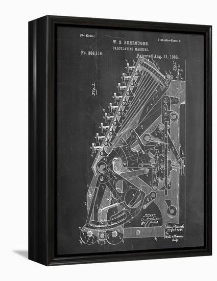 Vintage 1888 Calculator Patent-null-Framed Stretched Canvas