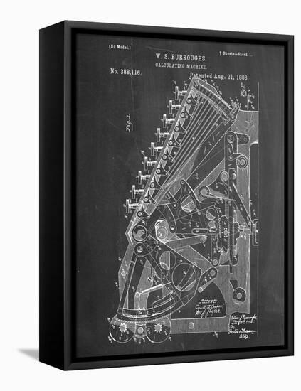 Vintage 1888 Calculator Patent-null-Framed Stretched Canvas