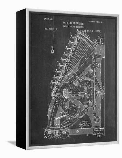 Vintage 1888 Calculator Patent-null-Framed Stretched Canvas