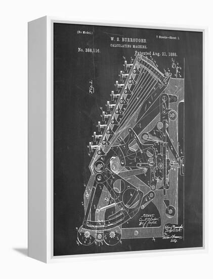 Vintage 1888 Calculator Patent-null-Framed Stretched Canvas