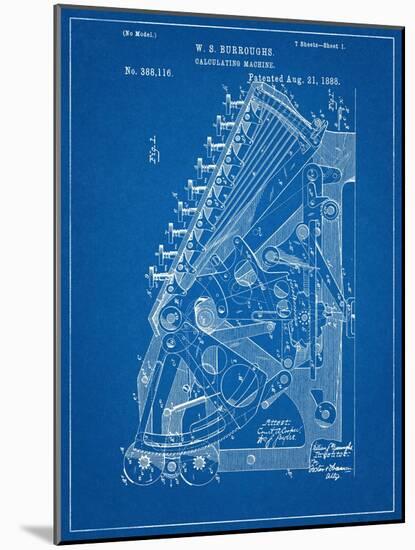 Vintage 1888 Calculator Patent-null-Mounted Art Print
