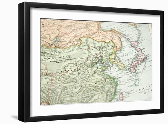 Vintage (1907 Copyrighted Expired) Map Of Europe And Asia-Cmcderm1-Framed Art Print