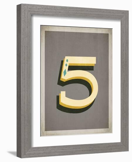 Vintage 5 Grey-Kindred Sol Collective-Framed Art Print