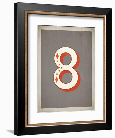 Vintage 8 Grey-Kindred Sol Collective-Framed Art Print