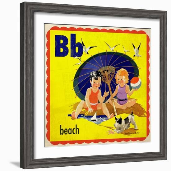 Vintage ABC- B-null-Framed Giclee Print