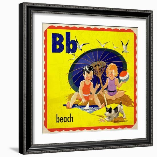 Vintage ABC- B-null-Framed Giclee Print