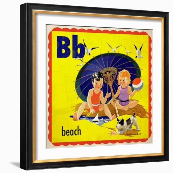 Vintage ABC- B-null-Framed Giclee Print