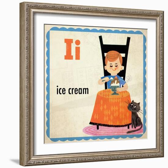 Vintage ABC- I-null-Framed Giclee Print