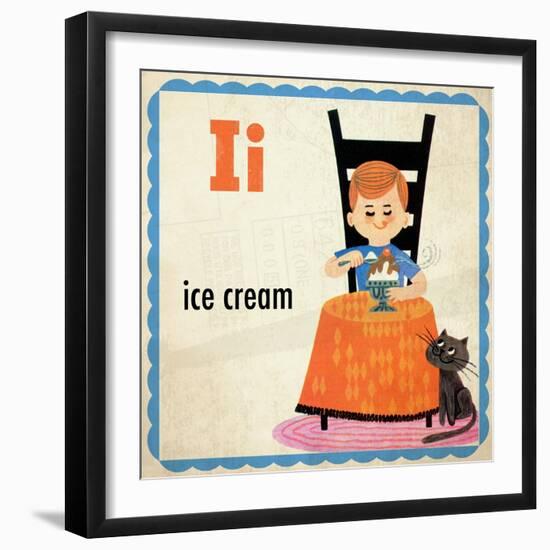 Vintage ABC- I-null-Framed Giclee Print