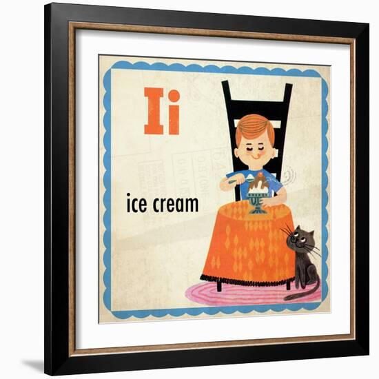 Vintage ABC- I-null-Framed Giclee Print