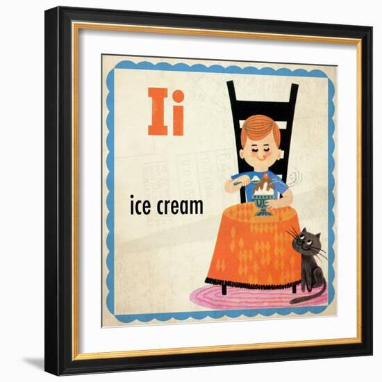 Vintage ABC- I-null-Framed Giclee Print