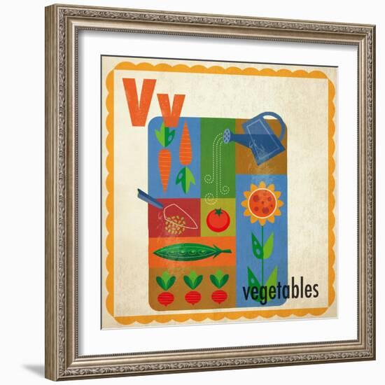 Vintage ABC- V-null-Framed Giclee Print