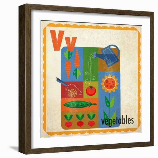 Vintage ABC- V-null-Framed Giclee Print