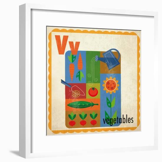 Vintage ABC- V-null-Framed Giclee Print