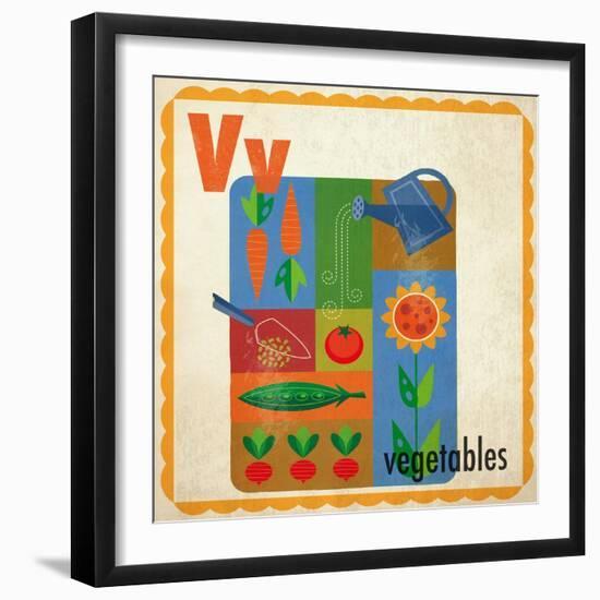 Vintage ABC- V-null-Framed Giclee Print